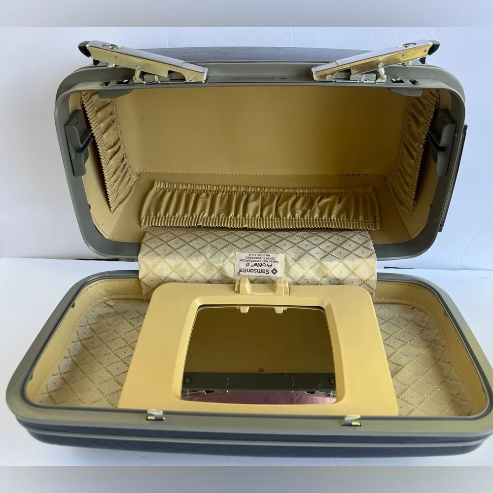 Vintage Samsonite Profile II Travel Makeup Case Navy